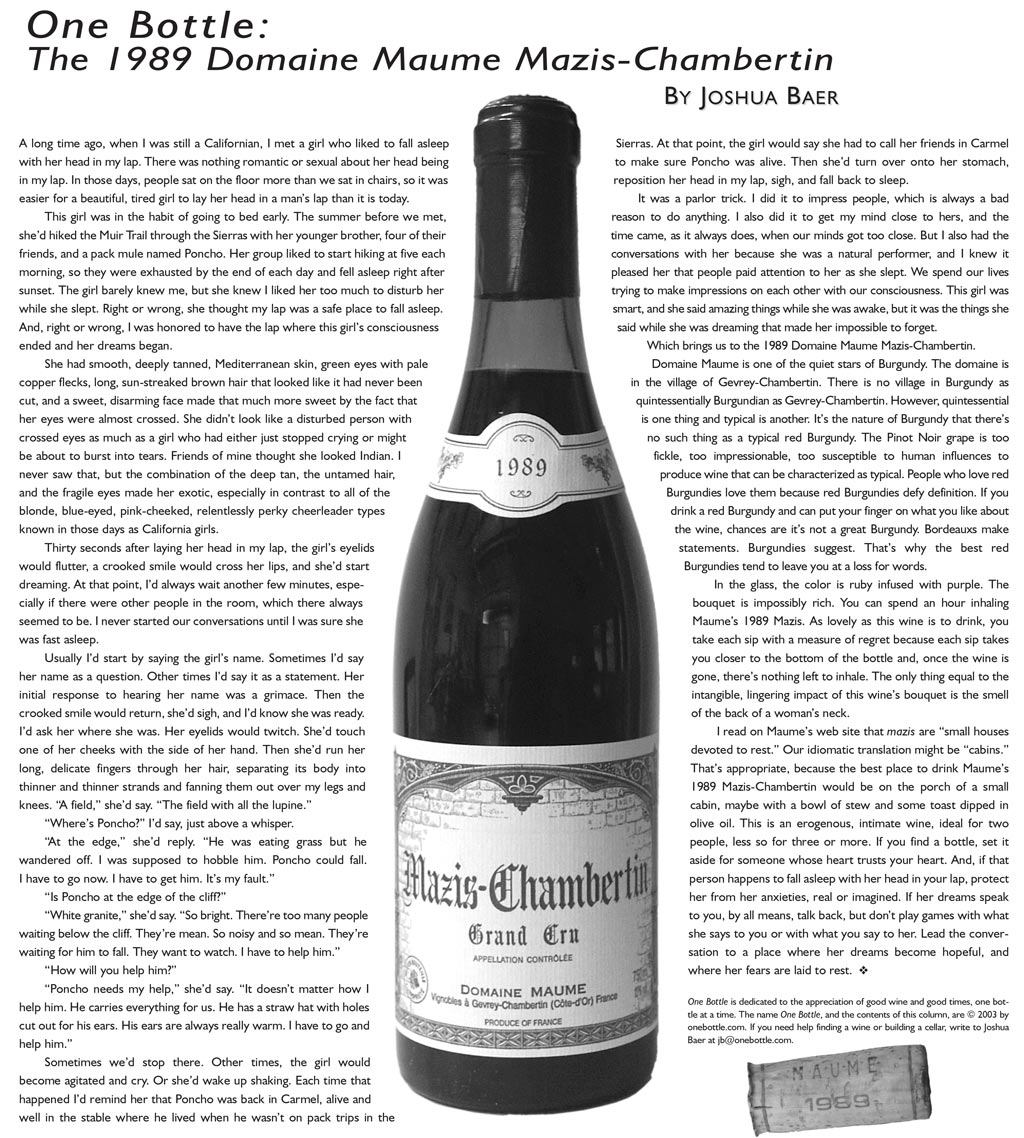1989 Domaine Maume Mazis-Chambertin