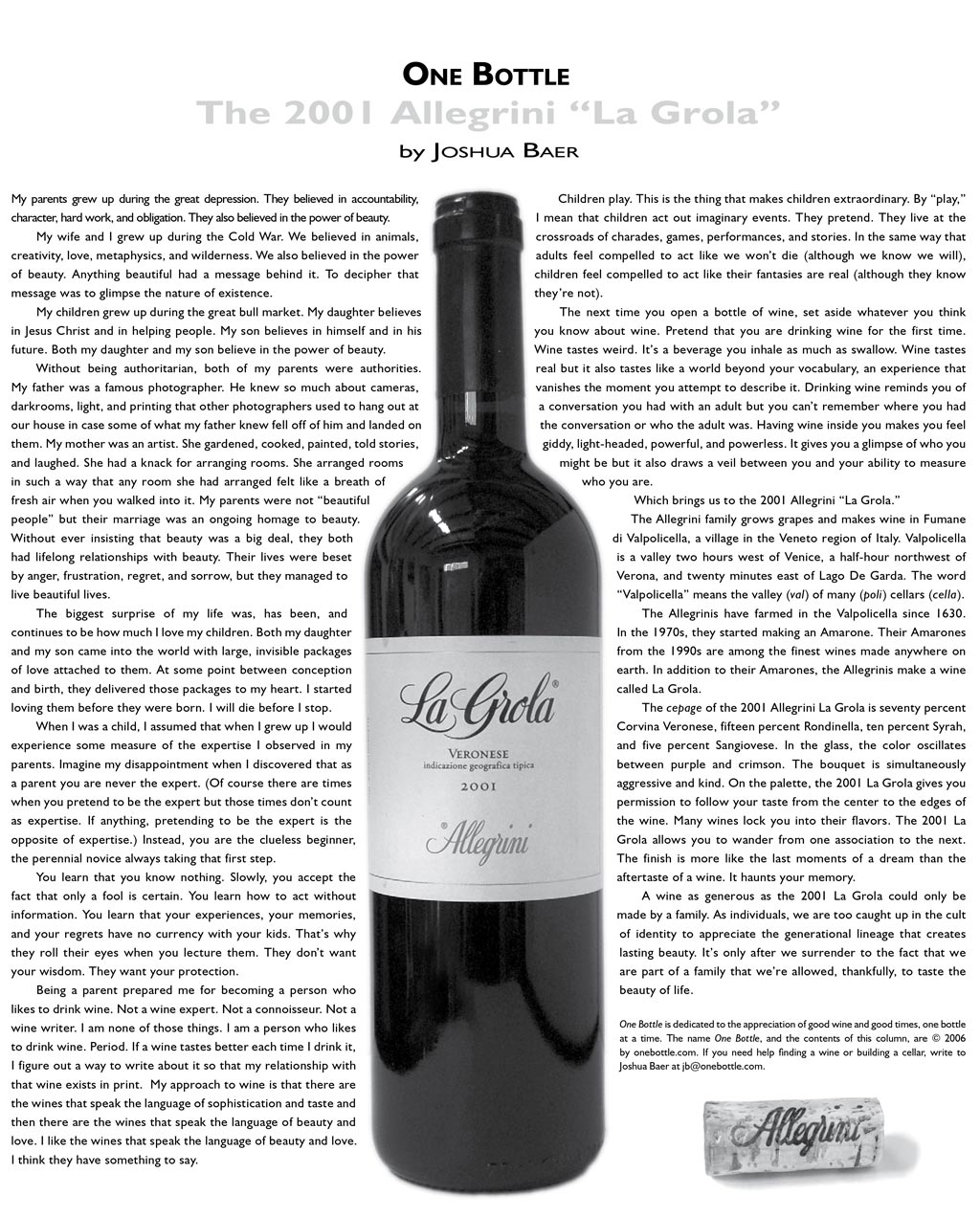 2001 Allegrini La Grola