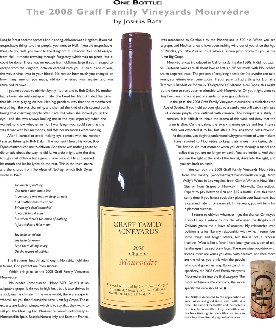 2008 Graff Family Vineyards Mourvèdre