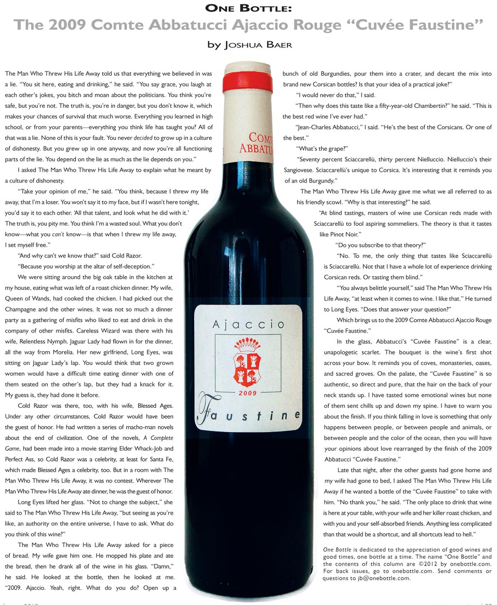 2009 Comte Abbatucci Ajaccio Rouge Cuvee Faustine