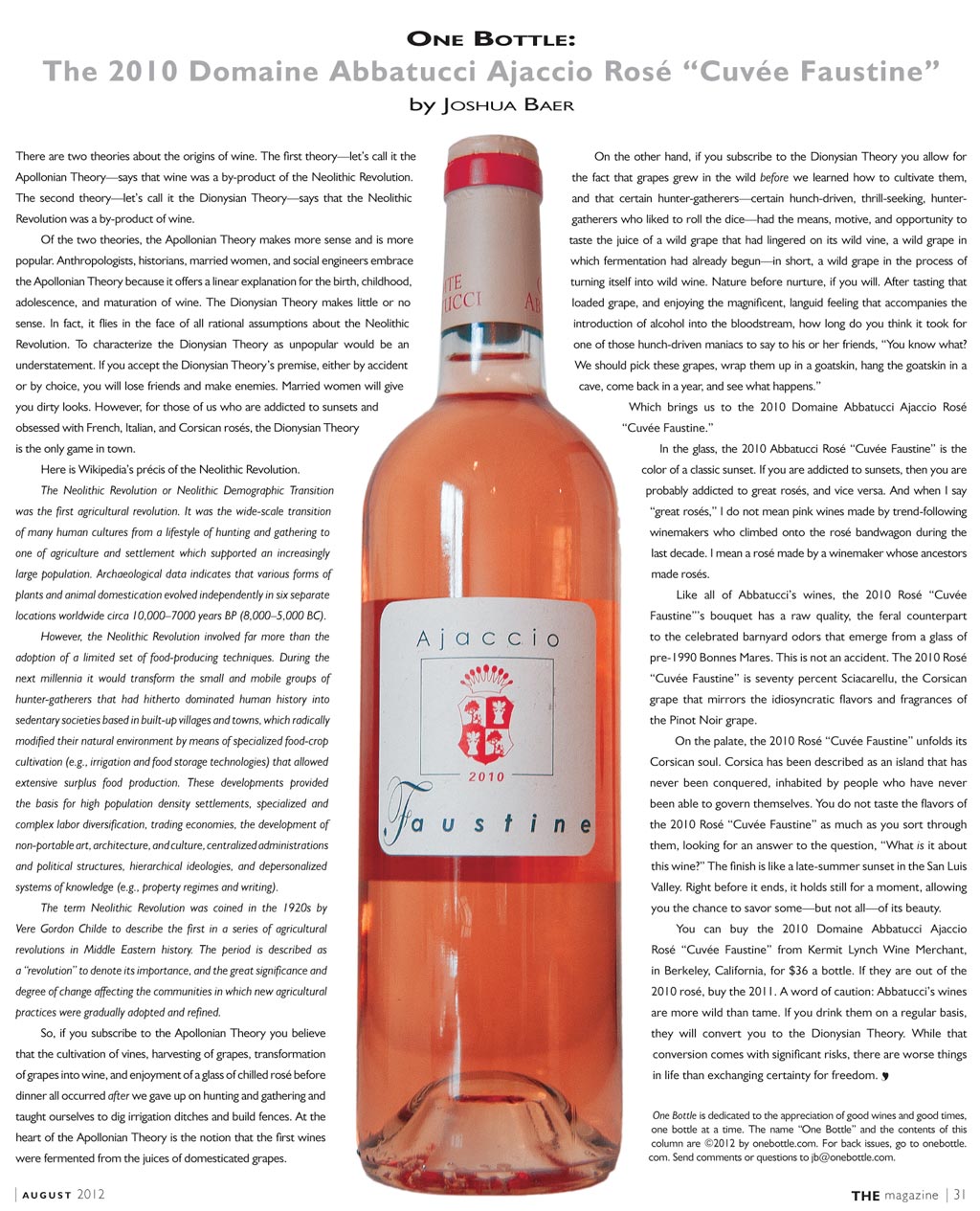 2010 Domaine Abbatucci Ajaccio Rosé Cuvée Faustine