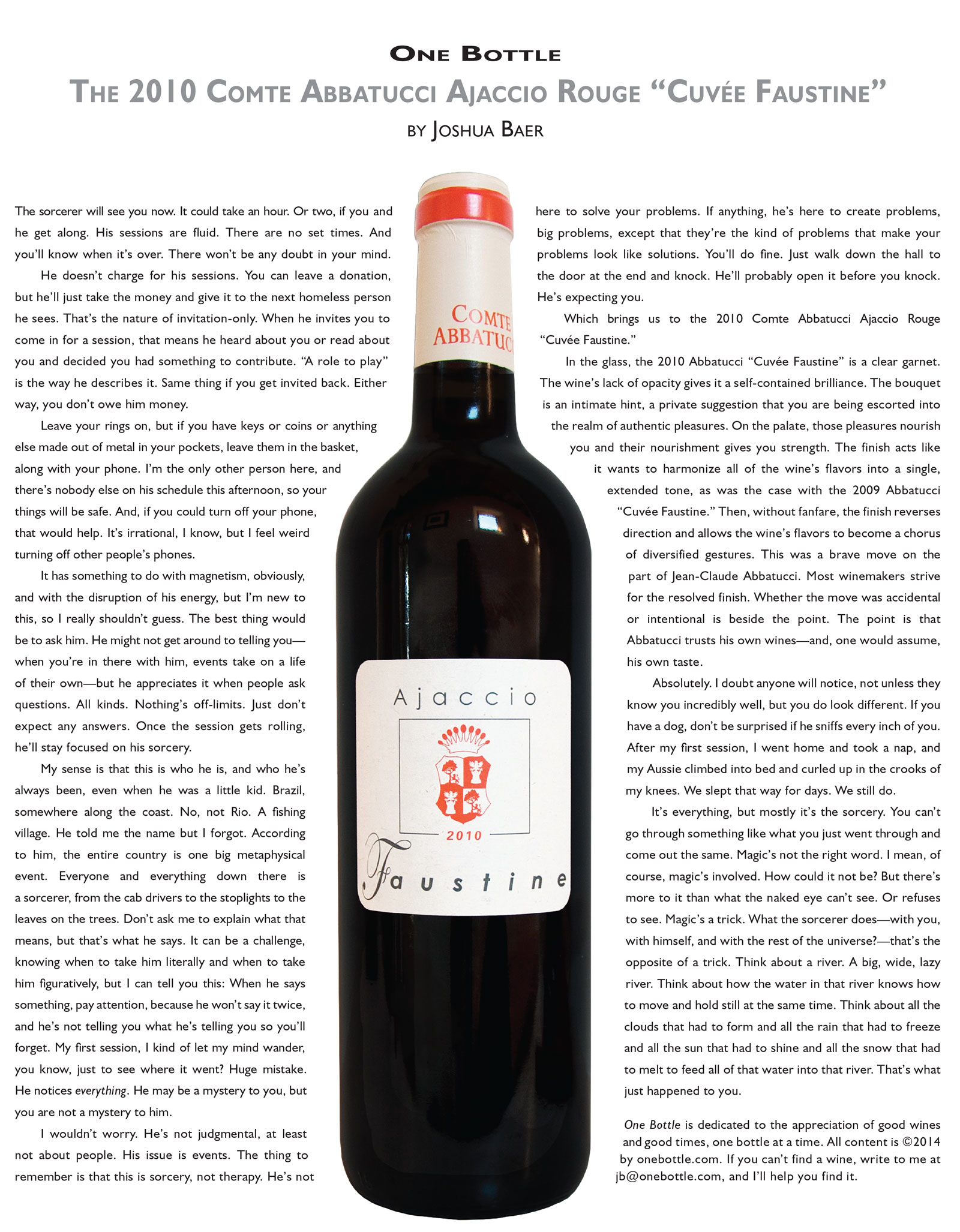 2010 Comte Abbatucci Ajaccio Rouge Cuvee Faustine