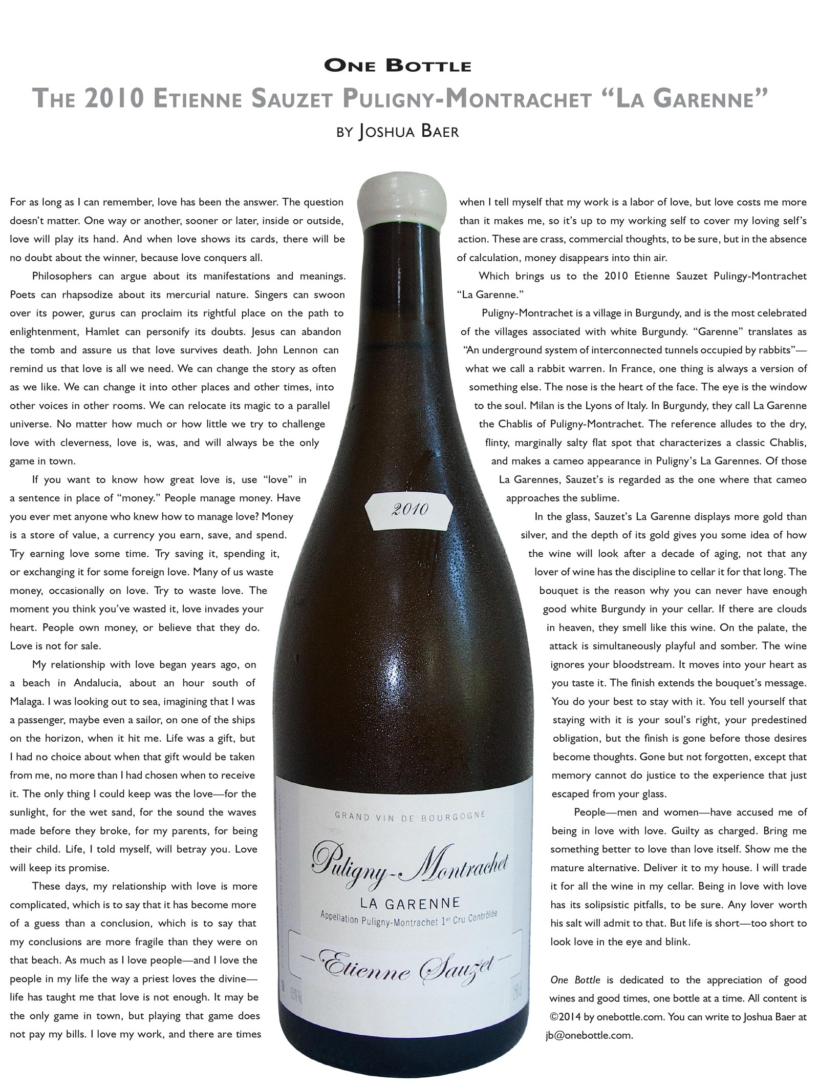 2010 Etienne Sauzet Puligny-Montrachet La Garenne