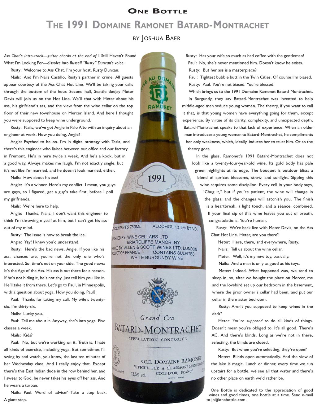 1991 Domaine Ramonet Batard-Montrachet