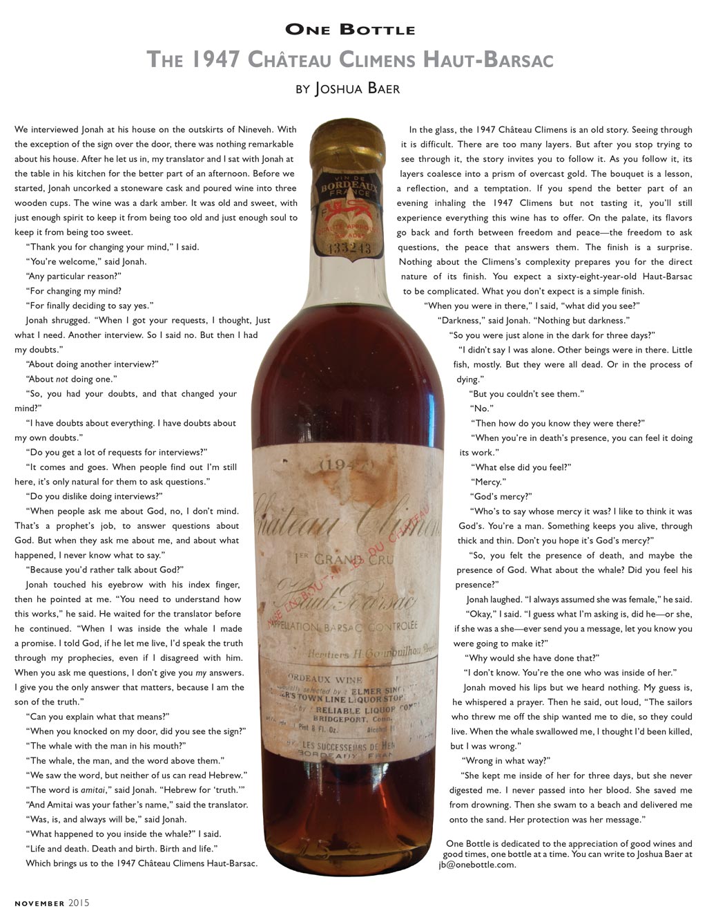 1947 Château Climens Haut-Barsac